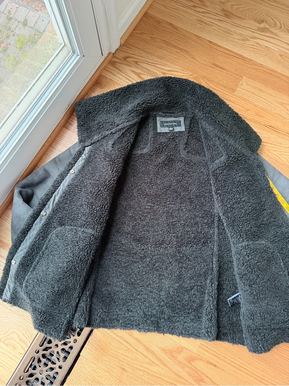 Jones New York Faux Shearling Jacket XL Brown Teddy Coat Minimal Luxe - Picture 4 of 12